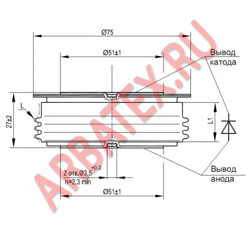Д253-1250-36 диод фото 3